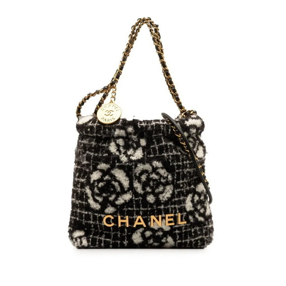 Chanel Handbags - Chanel Camellia Chanel 22 Hobo Bag Cotton Shoulder Bag in Good condition